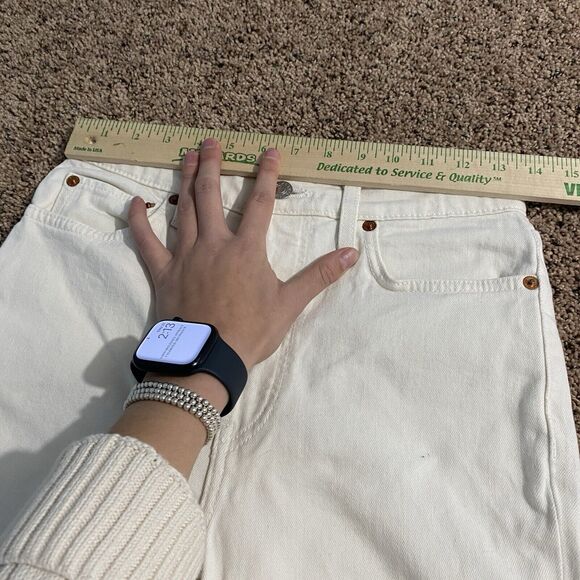 RE/Done Orginals 90s High Rise Ankle Crop Jeans Size 26 Cream White - Picture 9 of 11